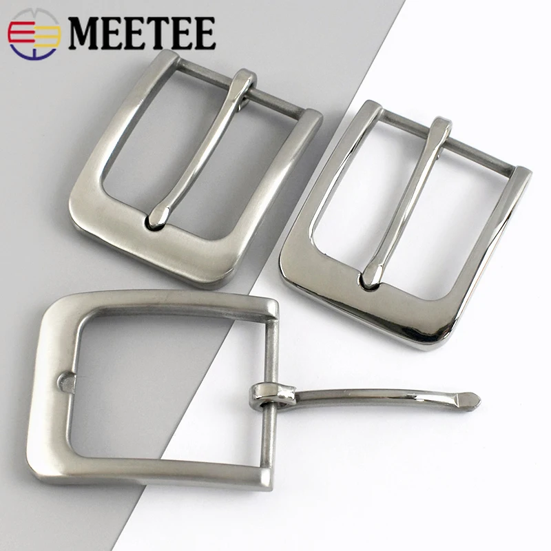 

1Pc Meetee 40mm Stainless Steel Belt Buckle Men Waistband Head Bag Strap Adjust Clasp Belts Pin Buckles DIY Hardware Accessories