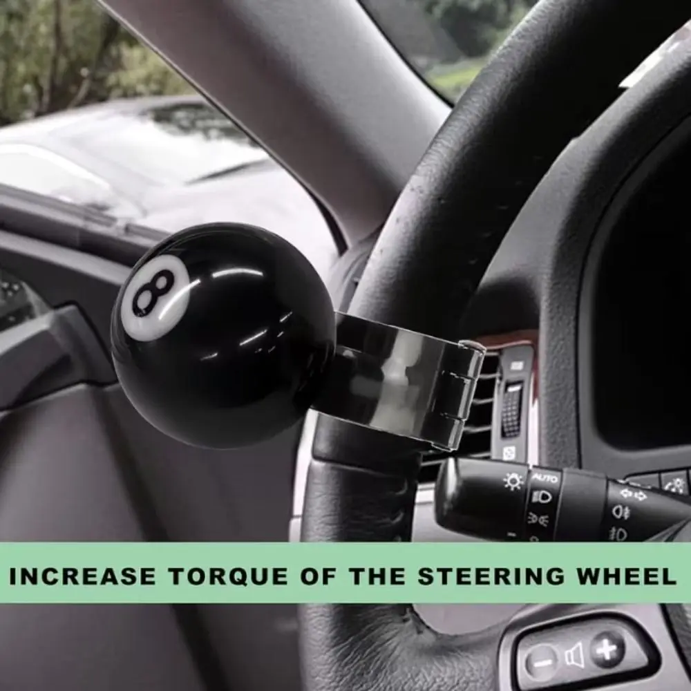 

Black Billiard Ball Steering Wheel Spinner Heavy Duty Turning Handle Steering Wheel Knob Spinner Handle Driving Aid