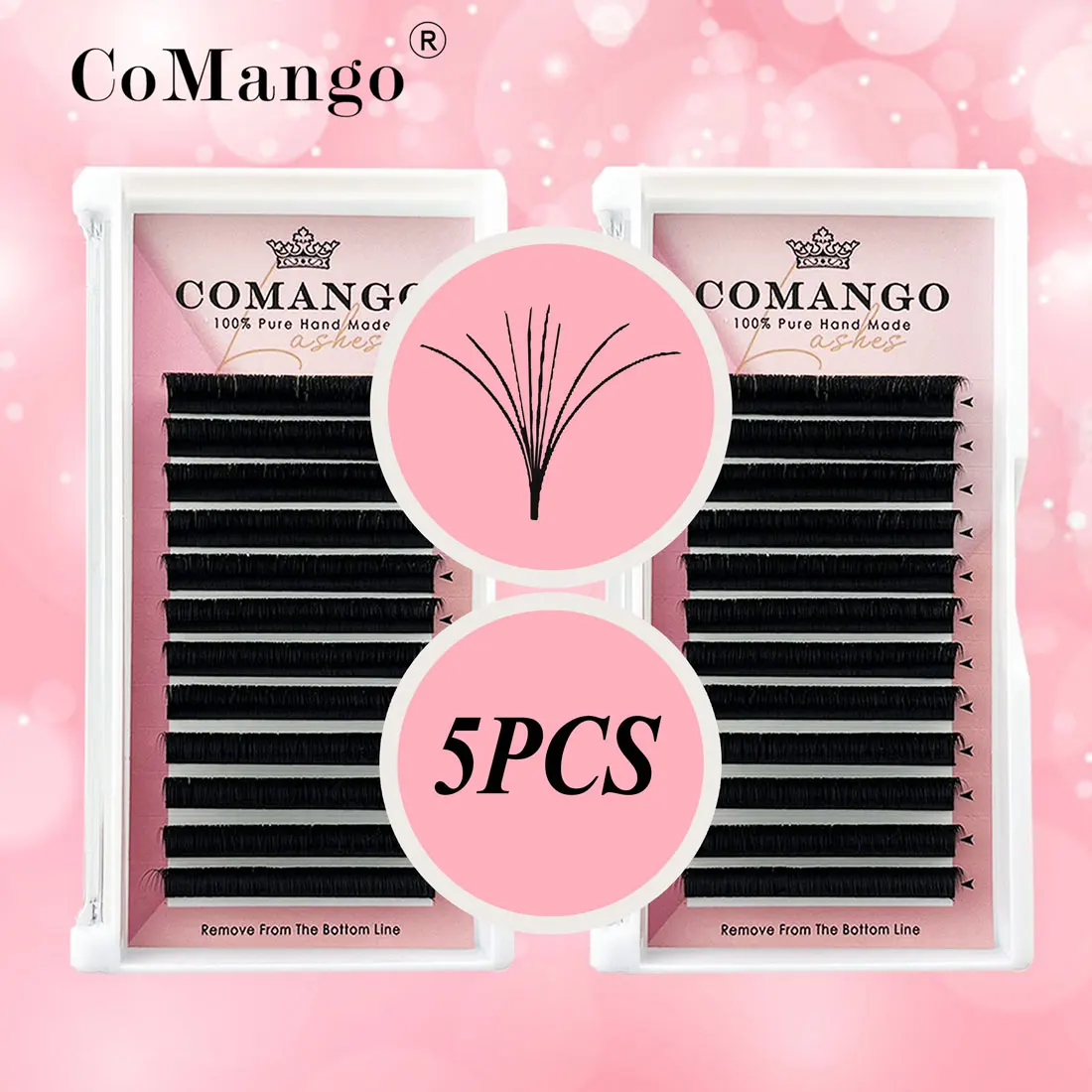 

CoMango 5Pcs/LotEasy Fan False Eyelash Extensions C/D/dd Curl Mink Lashes Wholesale Makeup Cilios 8-25mm Eye-lash Extension