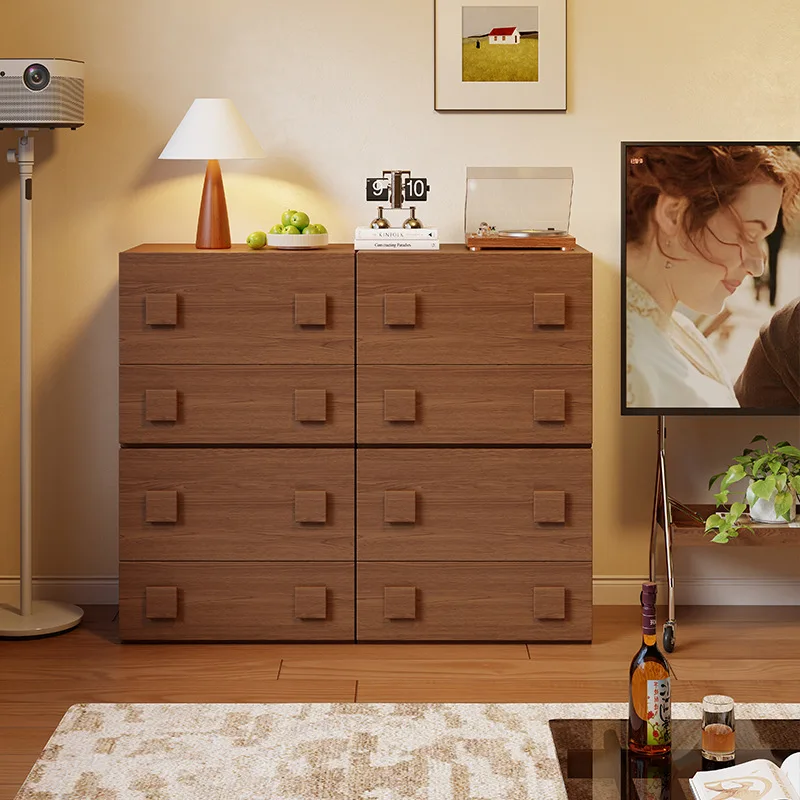 Modular combination chest of drawers, solid wood card door cabinets, living room storage cabinets, vintage style bedside tables,
