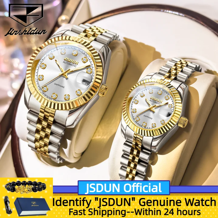 

JSDUN 8737 Couple's Watch Automatic Movement Mechanical Watch Stainless steel Auto Date Wristwatch