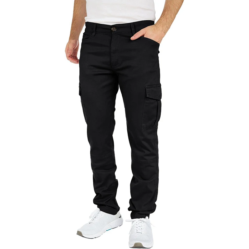 Pantaloni cargo da uomo vintage primavera autunno streetwear moda tinta unita pantaloni multitasche per uomo pantaloni slim casual quotidiani