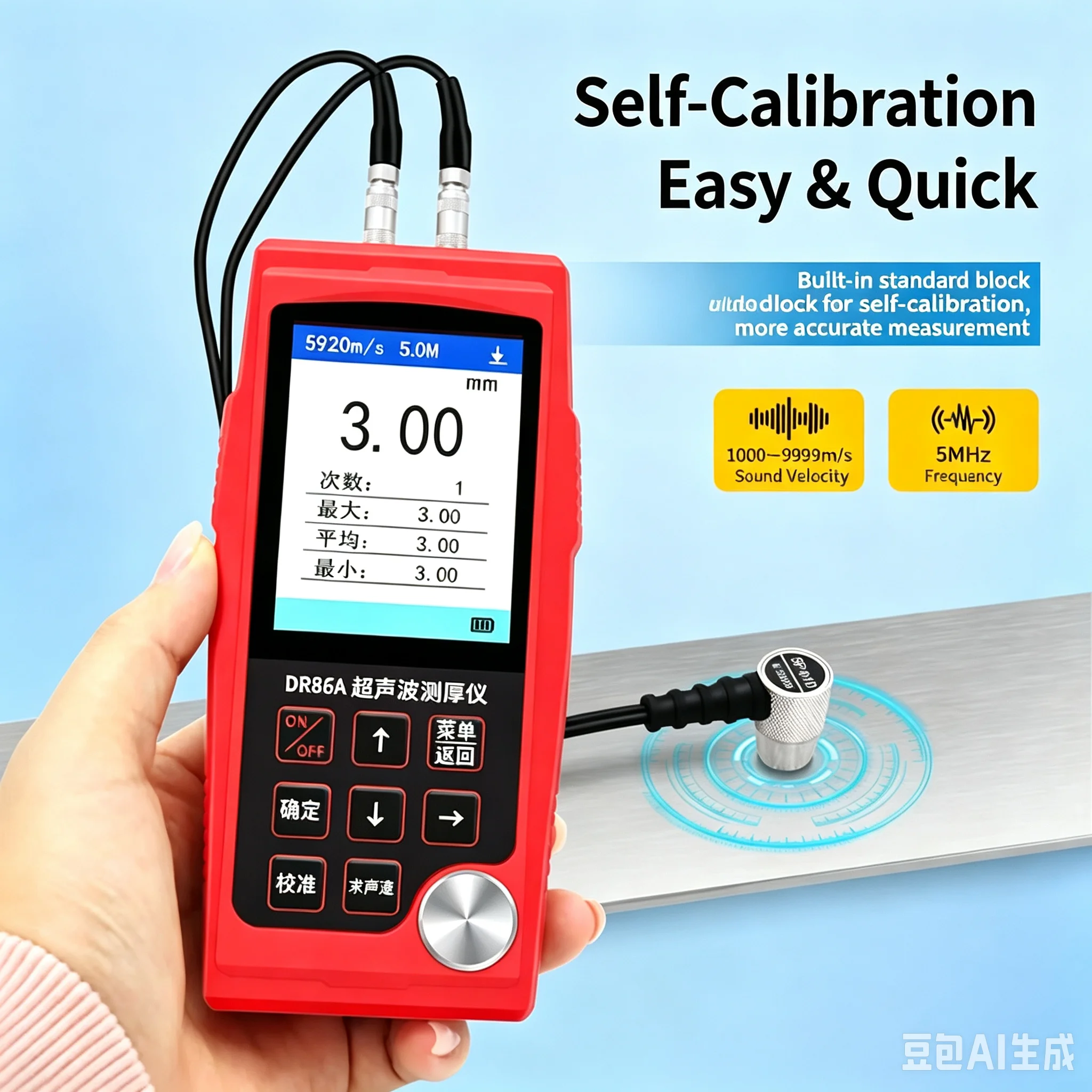 DR86A Precision Ultrasonic Thickness Meter for Industrial Use