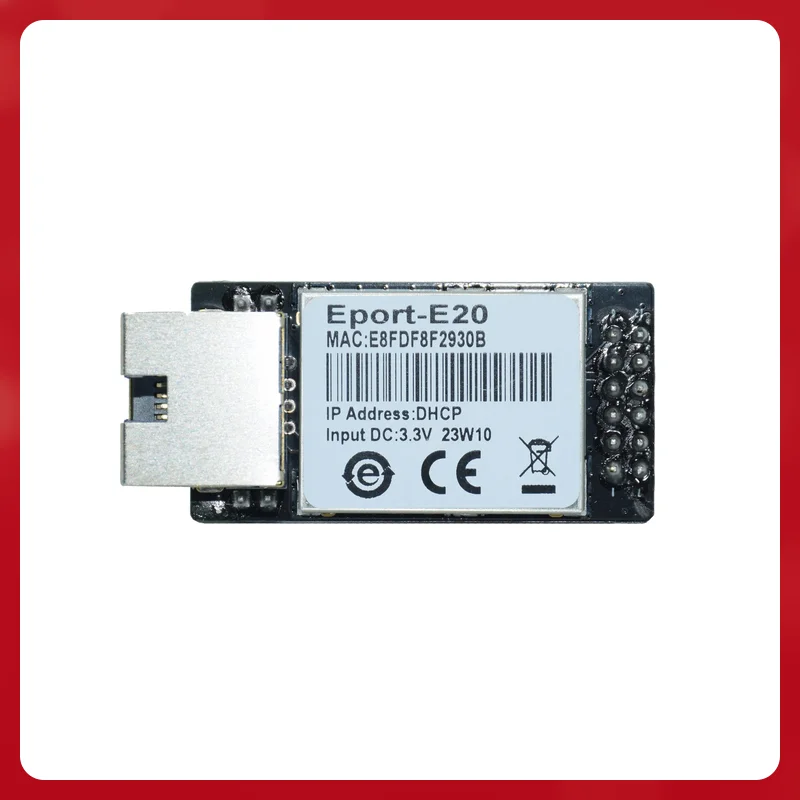 Real Eport-E20 Network Server Port  3.3v TTL Serial To Ethernet Embedded Module IOT Device Support DHCP TCP IP Telnet Modbus TCP