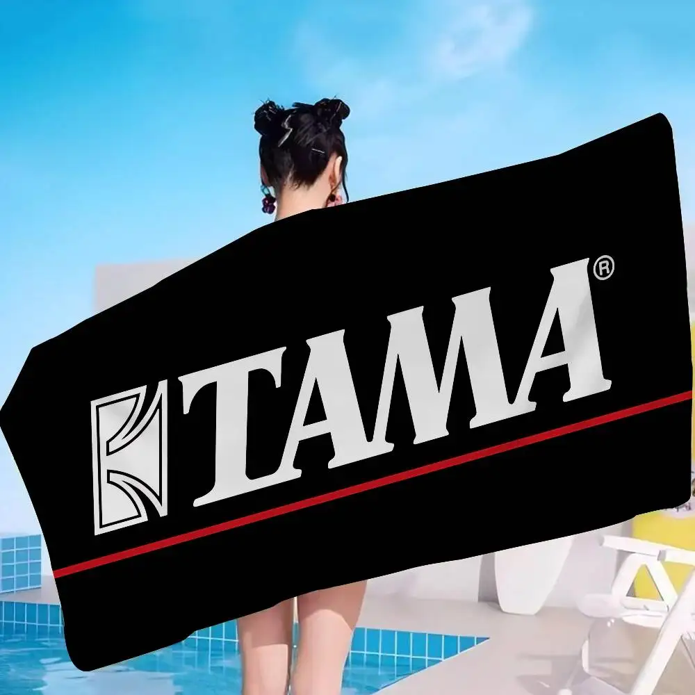 Stylish T-TAMA Drum Beach Towel Colorful Bath Towels for Girl Microfiber Quick Dry Custom Sand Free Beach Yoga Spa Gym Pool