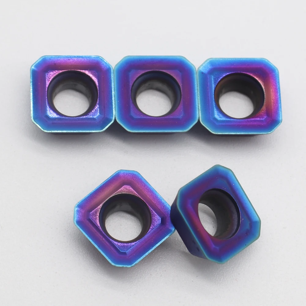 10 pçs sekt1204 colorido azul roxo fresagem de carboneto inserção torno peças ferramenta ferramenta fresagem cnc torno rpmt transformando lâmina