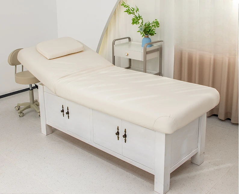 Massage and massage bed, solid wood beauty bed, latex orthopedic therapy, back massage and ear picking bed