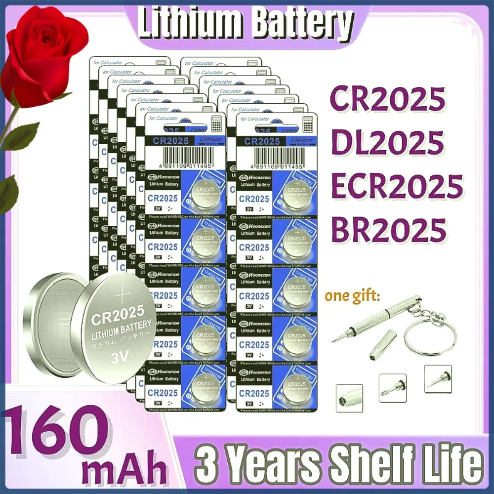 

10-100PCS 3V CR2025 Lithium Button Battery DL2025 BR2025 5003LC LM2025 CR 2025 Coin Cell Watch Batteries For Toys Clock Computer