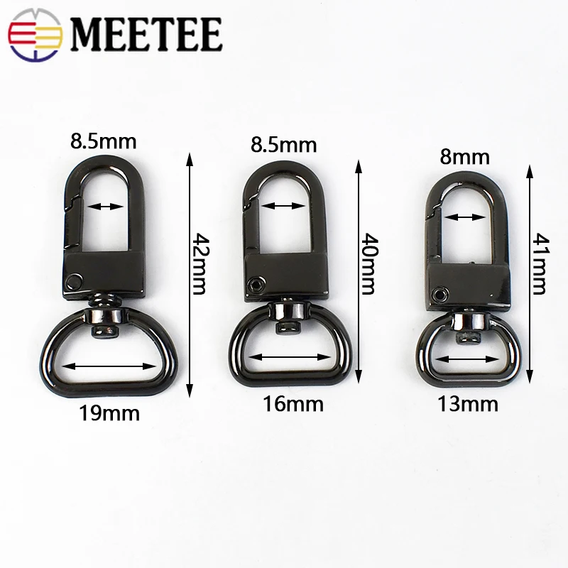 13/16/19mm D Tail Metal Buckles for Bag Strap Webbing Belt Hooks Dog Collar Swivel Lobster Clasp Hanger DIY Hardware Accessories