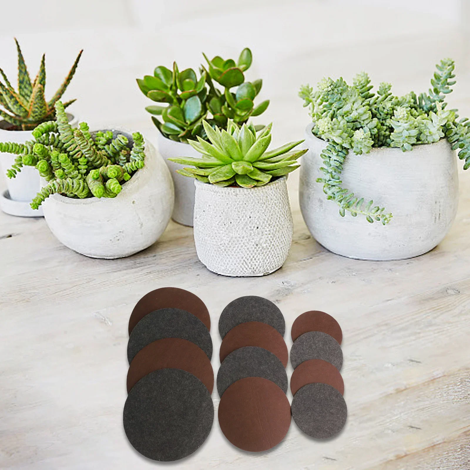 Absorbent Coaster Mat Felt Plant Mat 6 , 8 , 10 Double Sided Plant Mat Absorbent Mat Easy To Clean Efficient Spill Management