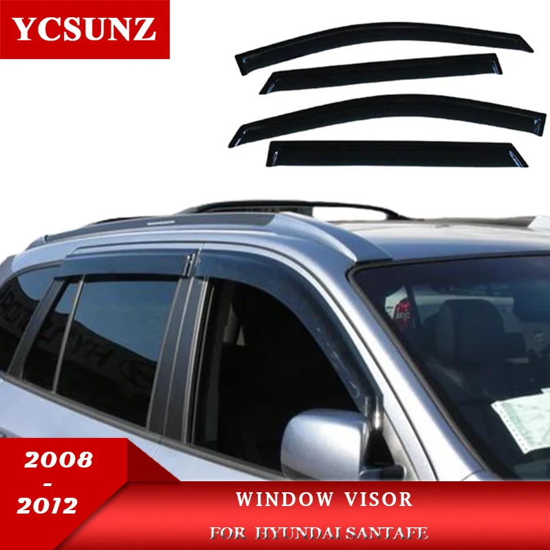 

Side Window Visor For Hyundai Santafe Santa fe 2008 2009 2010 2011 2012 Sun Rain Deflector Guard Car Accessories