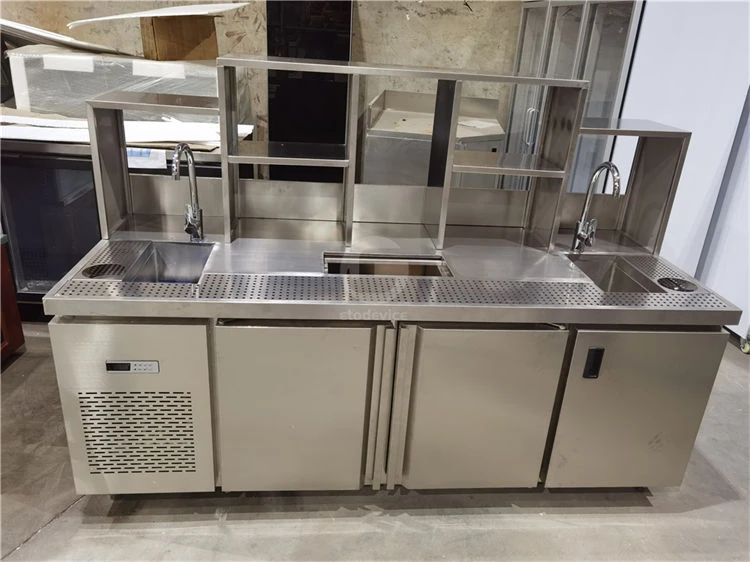 Commercial Design Customized Bubble Tea Counter Bar High Quality Milk Tea Kiosk Counter Equipmentt