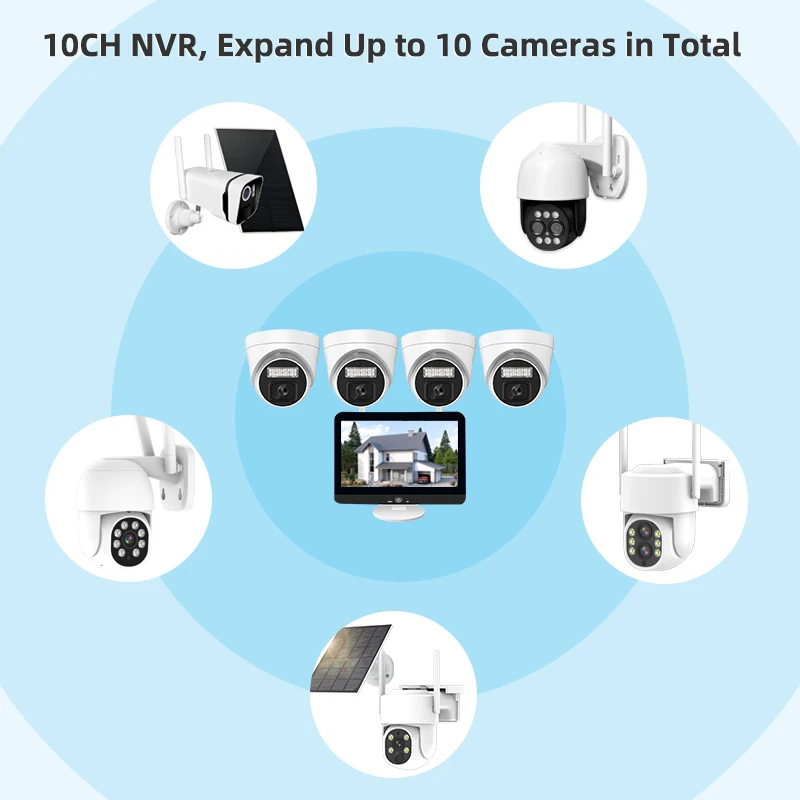 4CH 3mp كاميرا واي فاي لاسلكية نظام الأمن كاميرا CCTV طقم مراقبة الفيديو NVR اتجاهين الصوت طقم NVR #4