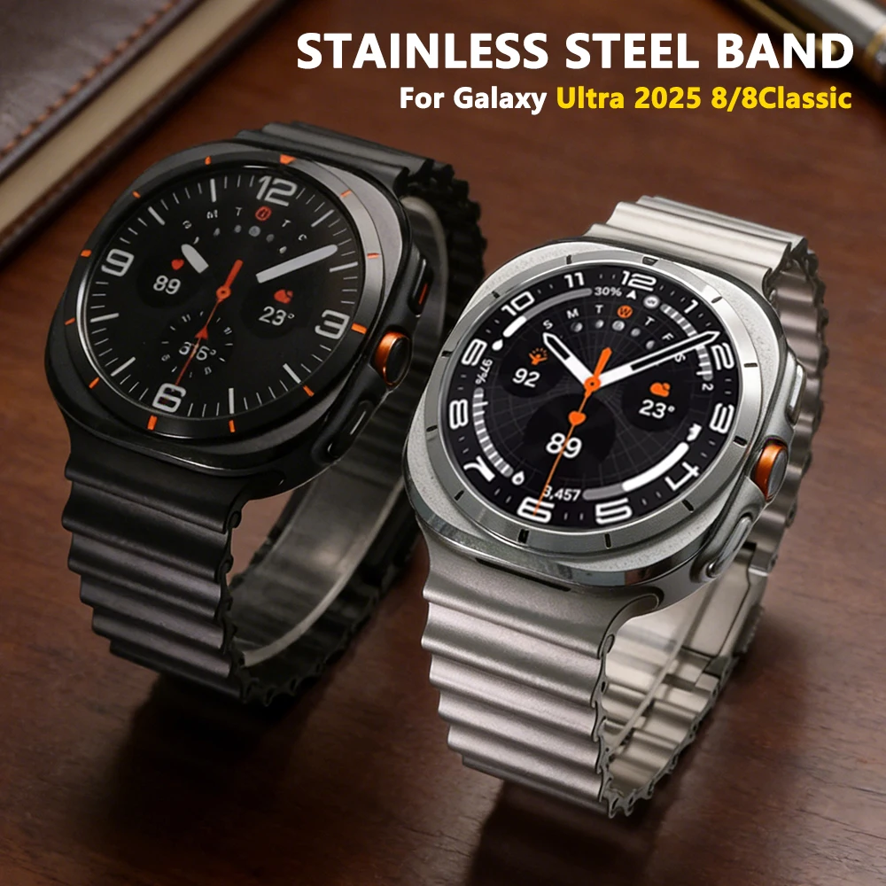 

Магнитный ремешок из нержавеющей стали для Samsung Galaxy Watch Ultra 2025 47 мм, без зазоров, для GALAXY Watch 8 Classic 46 мм, 8 40 мм, 44 мм