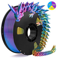 Tricolor Silk PLA 3D Printer Filament, 1.75mm Multicolor 3D Printing Filament, 1kg (2.2lbs) Fit Most FDM 3D Printer