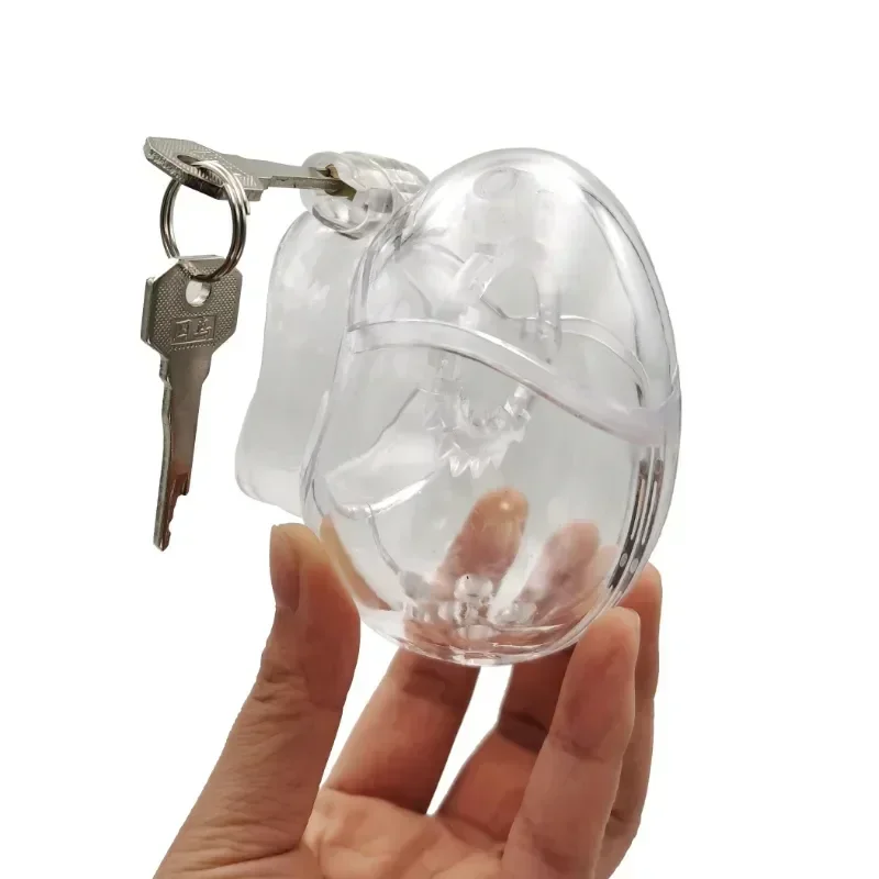 Detachable Bondage Egg Type Male Chastity Cage With Barbed Ring Scrotal Ball BDSM Chicken Cage Penis Stretcher Abstinence SexToy