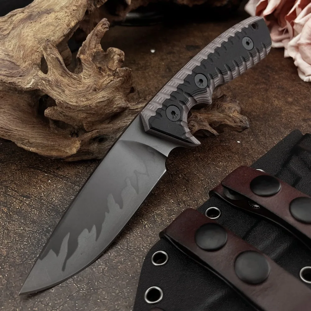 

Универсальный уличный нож с фиксированным лезвием, многофункциональный походный нож, лезвие 9Cr18Mov, двухцветная ручка G10, прочный прямой нож