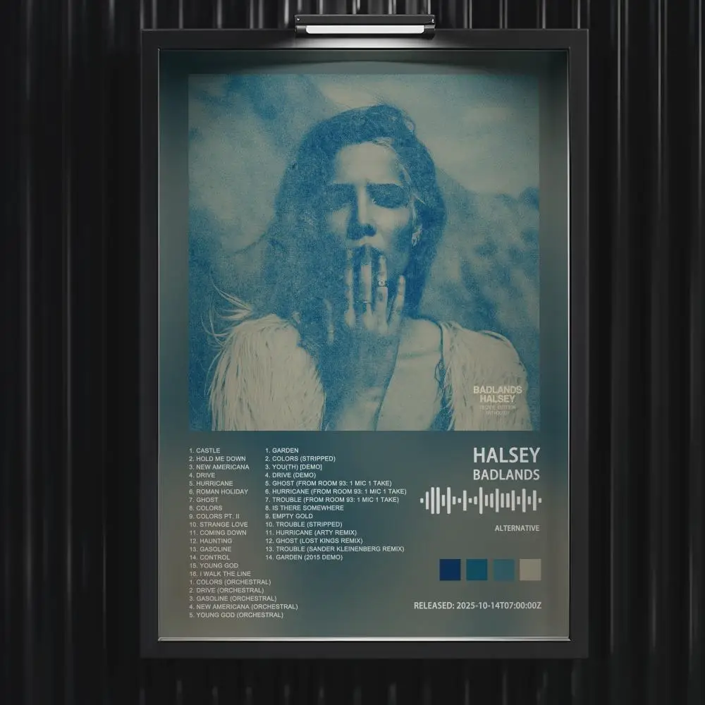 Halseys Badlands Poster Music Hot Album Poster Star Hip Hop Living Room Canvas Painting Art Home Wall