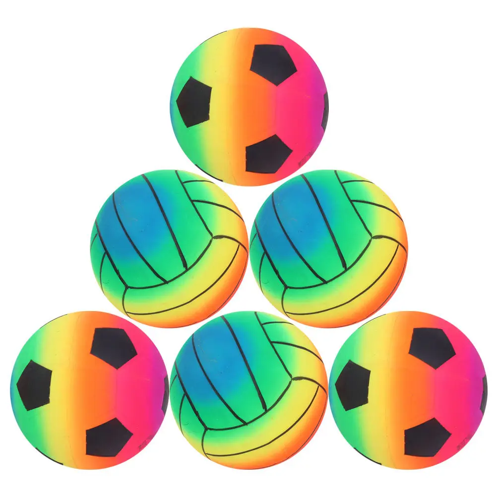 6Pcs Inflatable Beach Balls Colorful PVC Play Balls for Kids Adults Indoor Outdoor Water Games Balloons Beach Ball