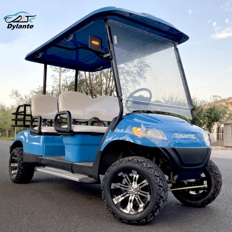 Custom Road Legal Four Wheeler 60V Lithium Battery 4 Seater Electric Golf Cart 5KW Farm Vehicle For Hunting Field