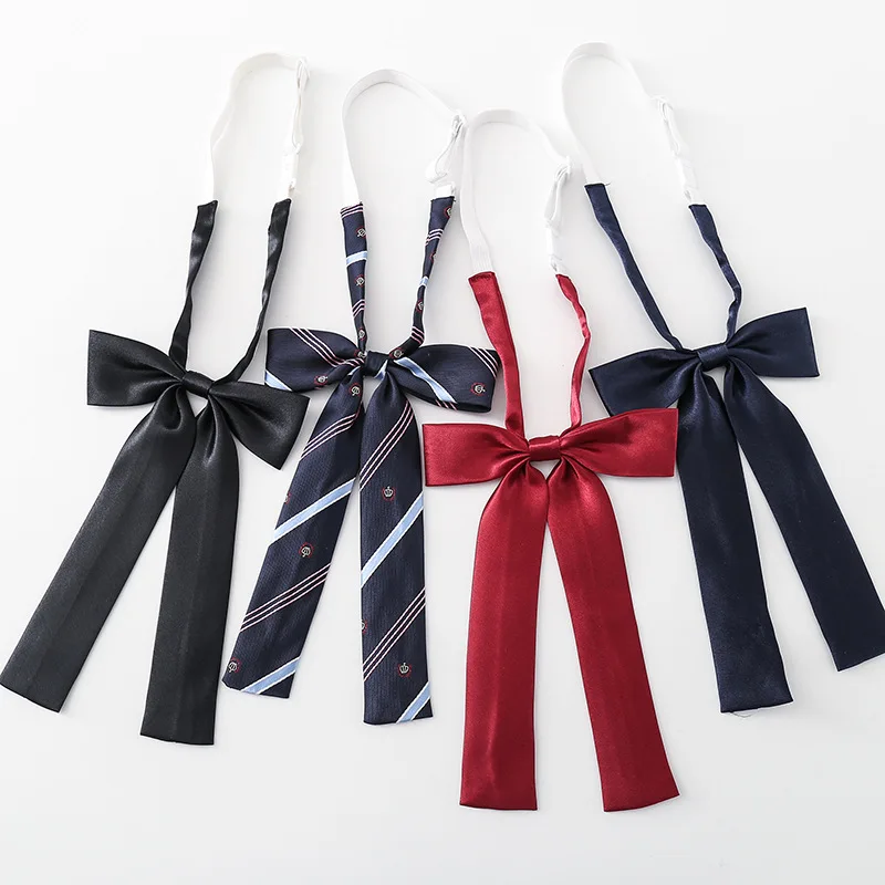 school students' necktie no tying ribbon JK college style college students' graduation photos collar college style