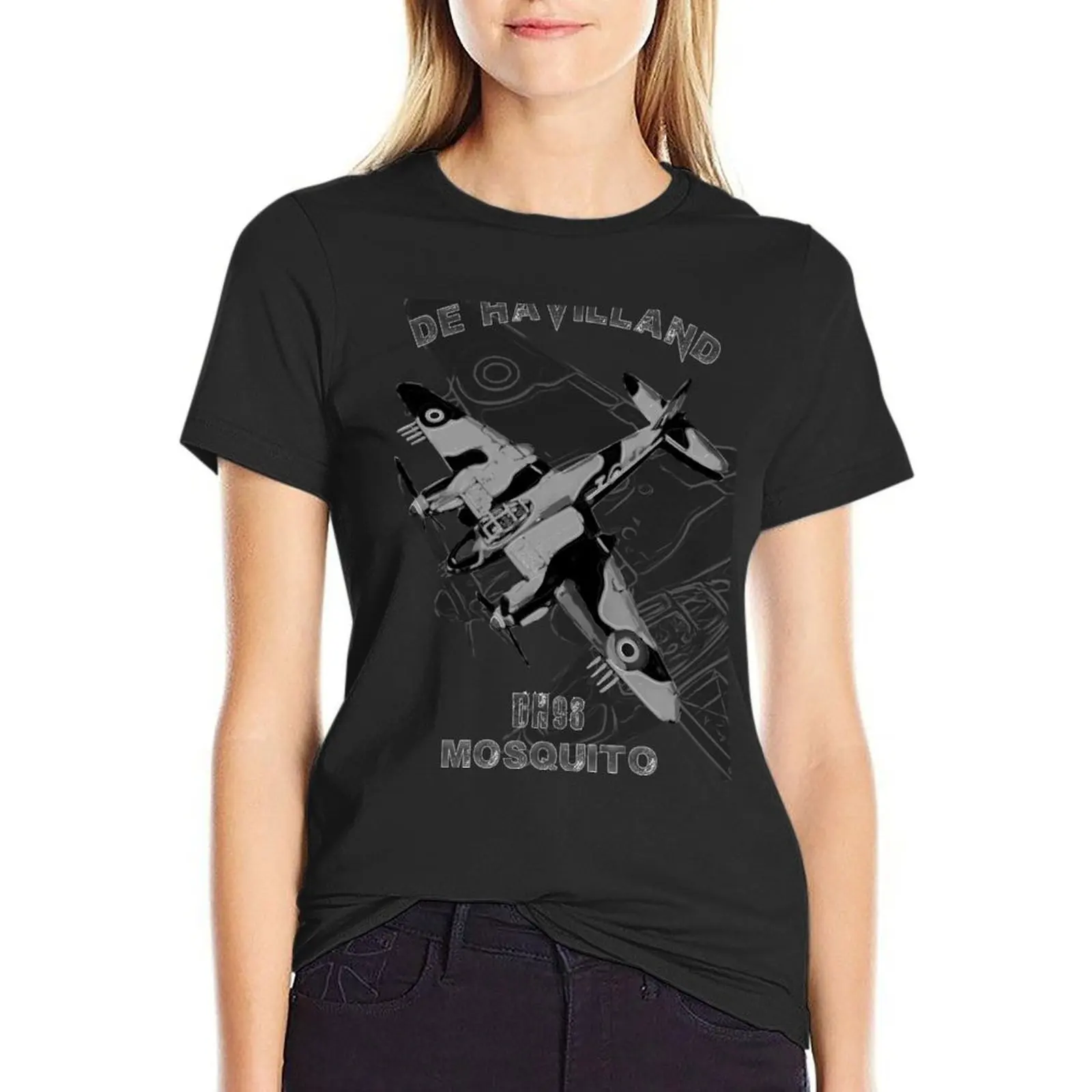 

DeHavilland Mosquito Vintage BritishAircraft T-Shirt shirts graphic tees funny rock and roll t shirts for Women
