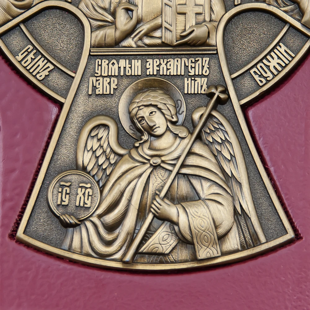 HTISOK Orthodoxe Kirchenikone Metall-Jesus-Statue Religiöses Charakterbild Kirchen- und Heimdekoration Wandbehang Holzrahmen-Ikone – Detail 11