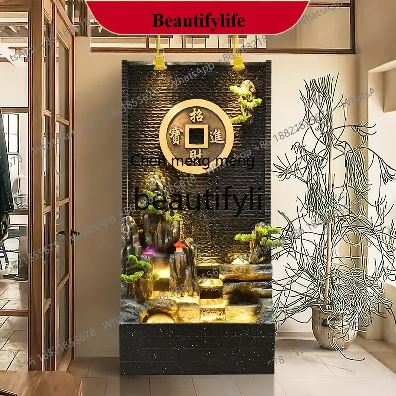 D178 Water curtain wall,screen,rockery,flowing water ornament,circulating water,hotel clubhouse entrance decorative water featu