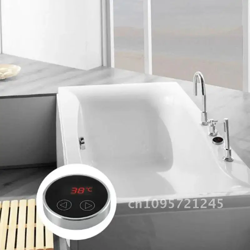 Thermostatic Faucets Bathroom Mixer Smart Touch Round Shower System Temperature Display Wall Mounted LCD Digital Key Panel Taps