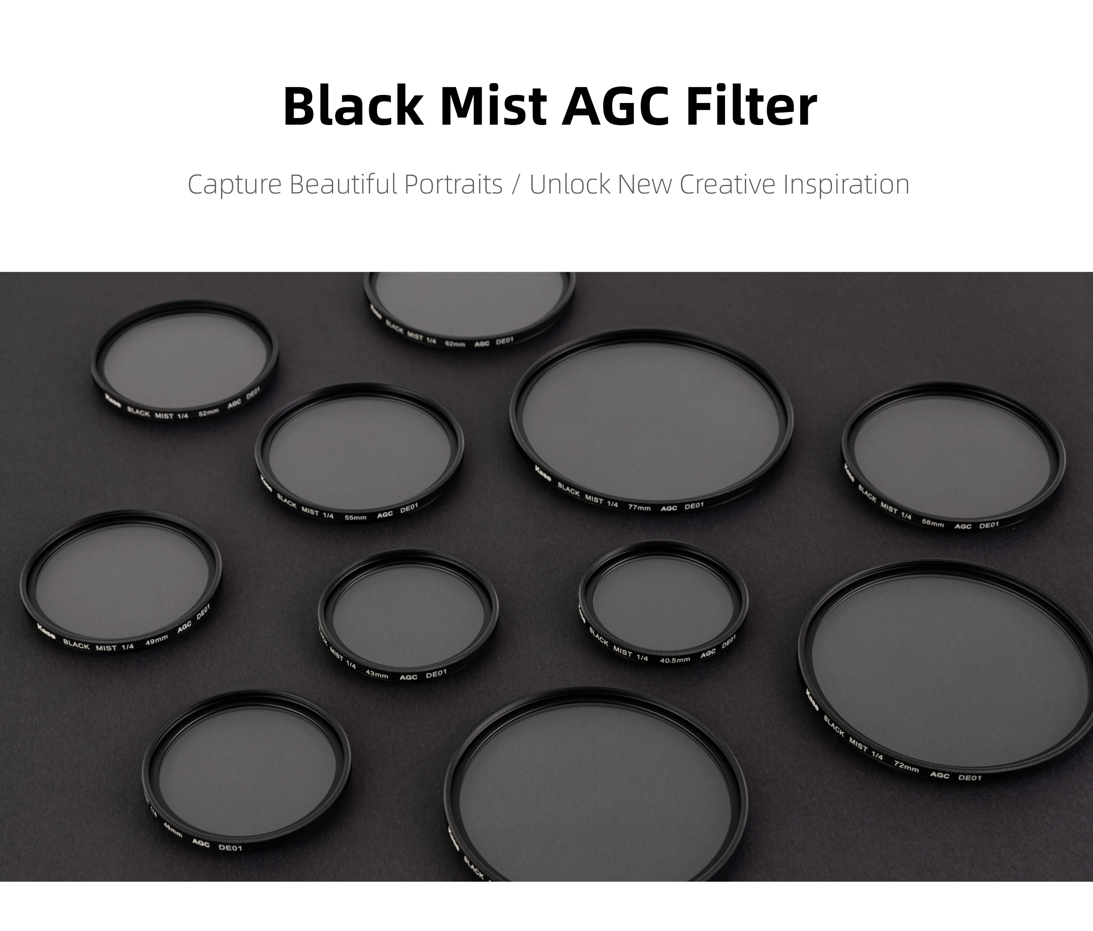 Ätherischer Schwarzer Nebel 1/2 1/4 1/8 Diffusionslinsenfilter Kinoeffekt 43mm 46mm 58mm 62mm 67mm 72mm 77mm 82mm Schwarzer Nebelfilter – Detail 1