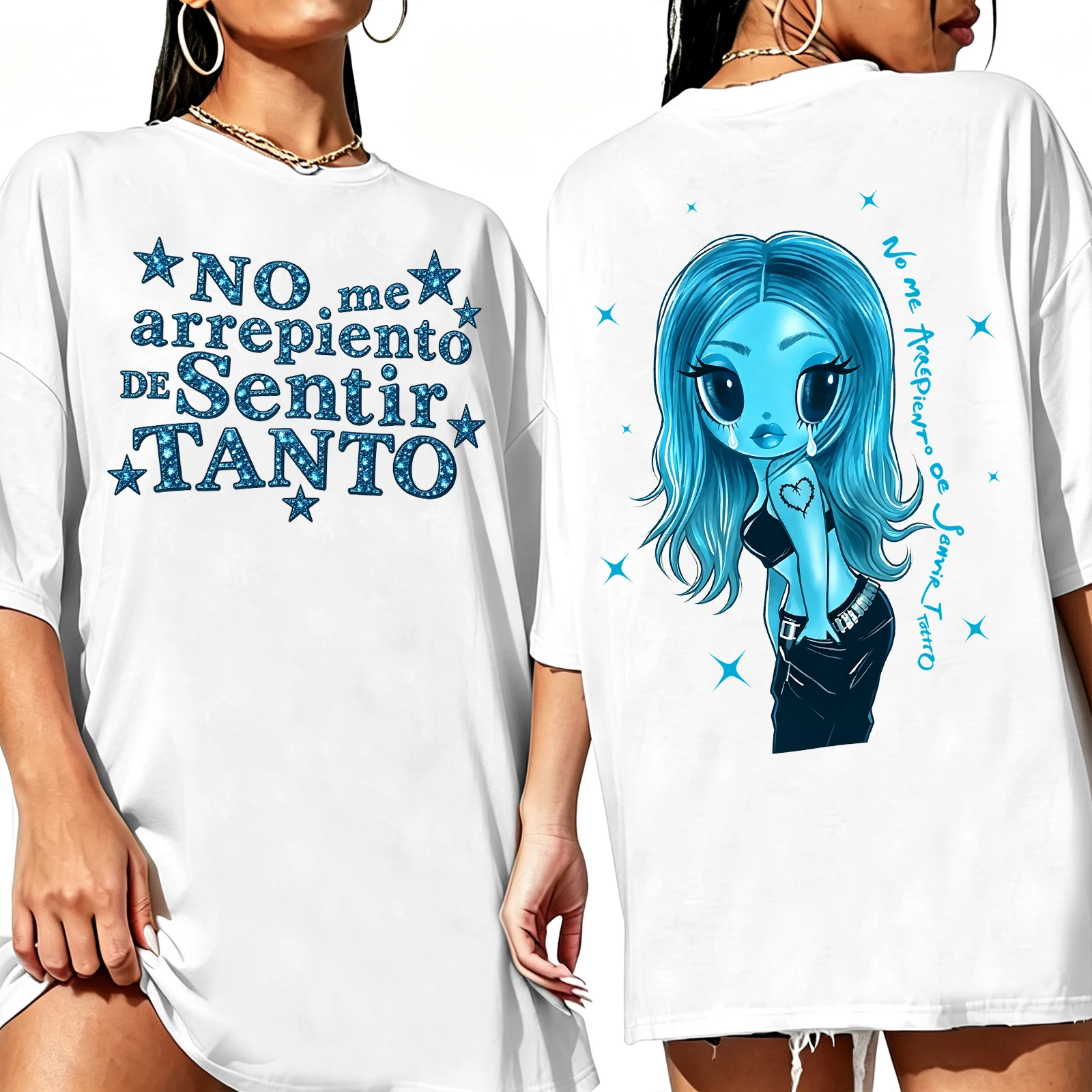 Karol G No Me Arrepiento De Sentir Tanto 2026 Shirt Women Oversized Crewneck Short SleeveT-Shirt