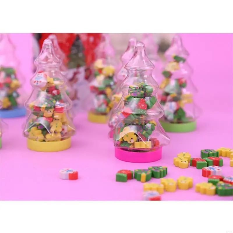W89C 26pcs Neuheit Weihnachtsgummi Mini -Gummi -Radiergummi -Eraser Weihnachtsbaumdekorationen für Zuhause