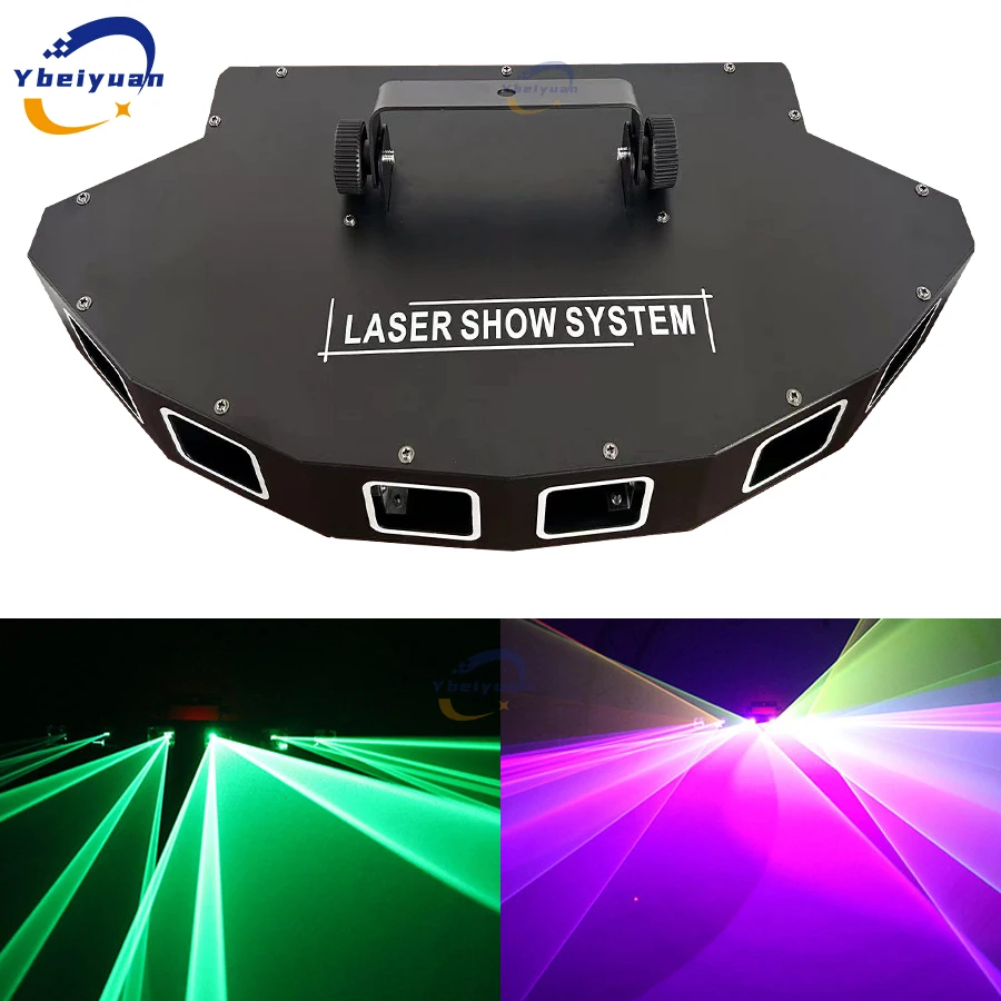 DJ Sector-shaped six-hole laser light full-color scanning laser projector DMX512 RGB stage effect disco party dance floor bar