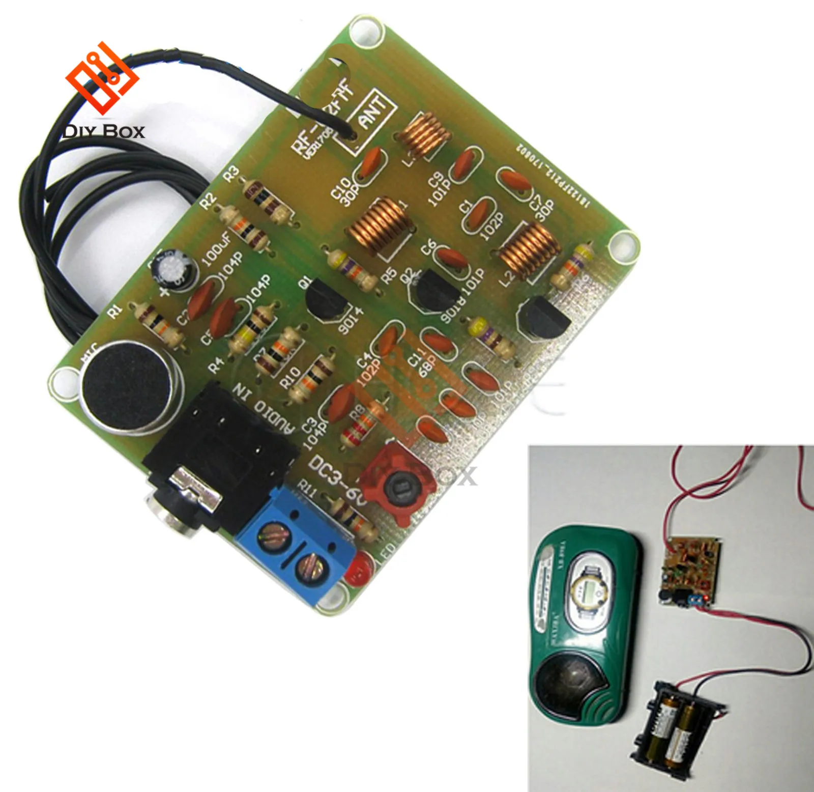 FM Wireless Transmitter Module DIY Kit 88-108MHz Electronic Frequency Microphone Stereo Radio Board Parts Adjustable DC 3V 6V