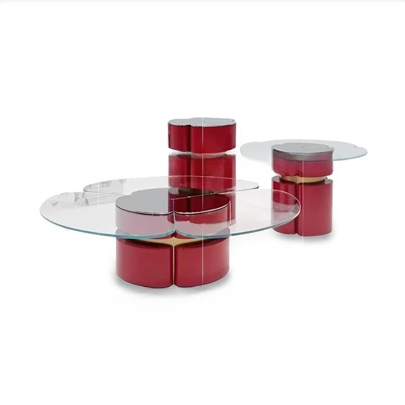 

Light luxury stainless steel combination Italian villa luxury living room household side table high-end coffee table