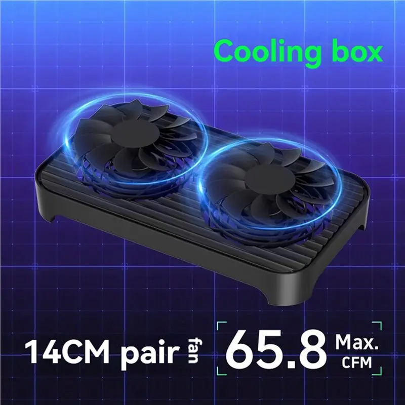 2X Z-X4 Router Cooling Base Dual Fans Bracket Rack USB Power Interface 140Mm Fan Heatsinks Bracket