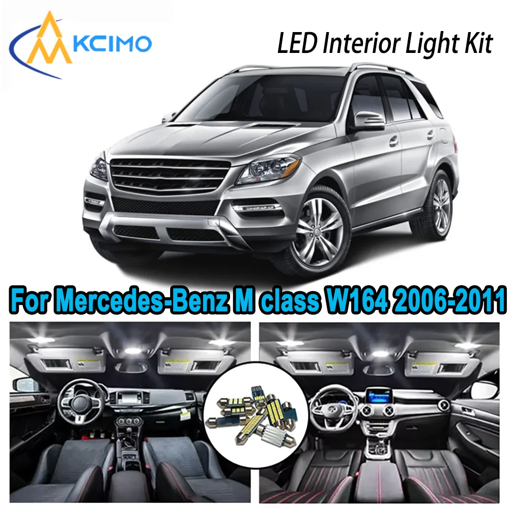 

Высококачественный светодиодный комплект интерьера для Mercedes-Benz M class W164 2006-2011 2007, автомобильные лампы премиум-класса без ошибок купола с картой багажника
