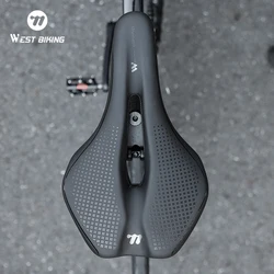 WEST BIKING Bicycle Saddle Seat Road Mountain Bike Cushion Hollow Ventilation Soft PU Leather MTB Comfortable Cycling Saddles