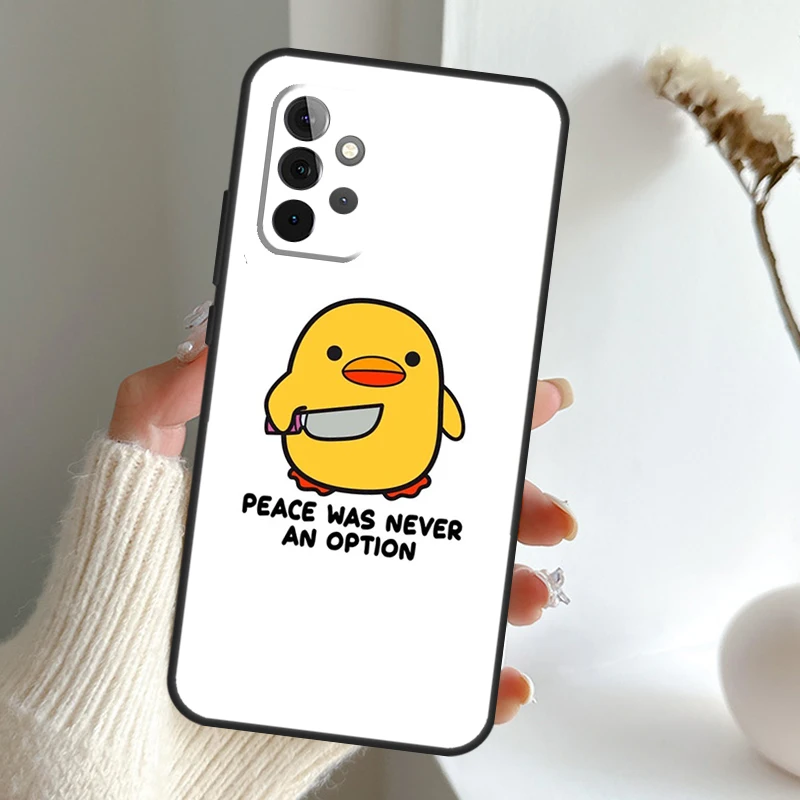 Duck With Knife Duck Cute Case For Samsung Galaxy A52 A32 A12 A54 A53 A34 A33 A23 A13 A14 A52S A21S A71 A51 A50 Coque