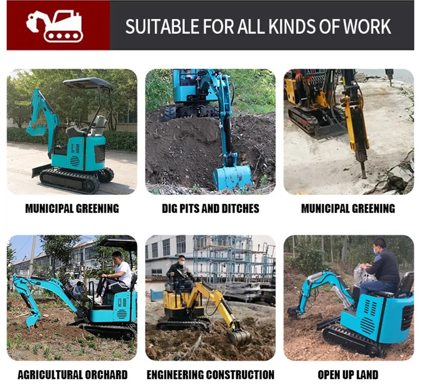 حفارات صغيرة 1.8 طن 1.5 طن 39 حصان كوبوتا ديزل حفارة زاحفة مزرعة خندق صغير حفار زراعي هيدروليكي صغير