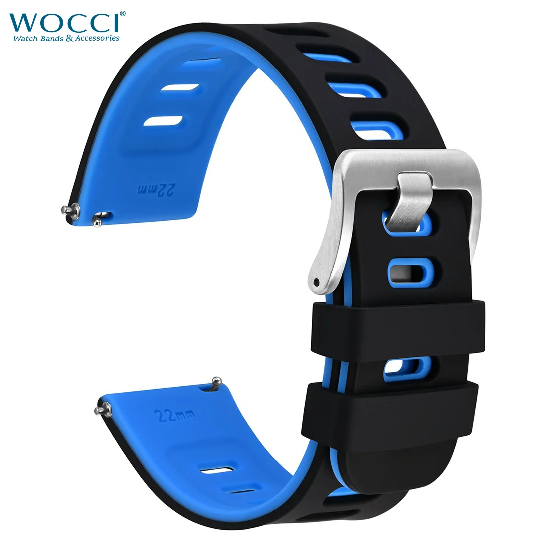 

WOCCI Premium Silicone Watch Strap 18mm 20mm 22mm Bracelet for Samsung Galaxy Watch for Men Women Black Grey Blue Green Orange