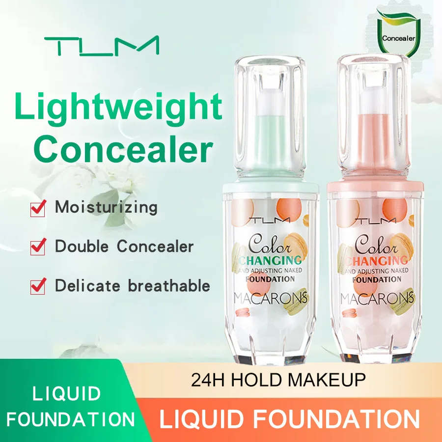 TLM Liquid Foundation Long-lasting Oil-control High Coverage Poreless Lightweight Concealer Face Base Makeup Cosmetics TUM 35ML