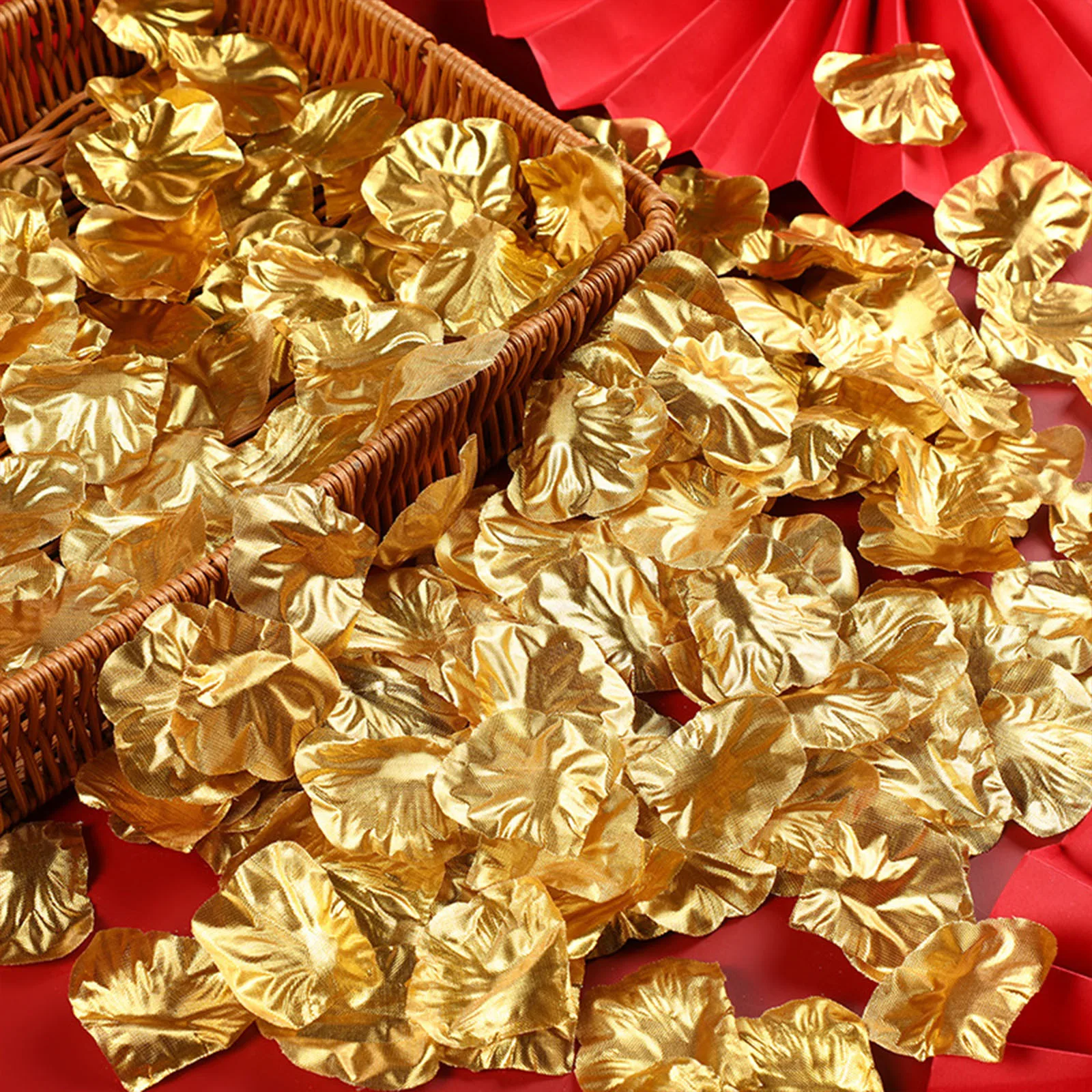 1000 Pieces of Silk Gold/Silver Rose Petals Wedding Room Layout Simulation Petals Wedding Supplies Wedding Accessories