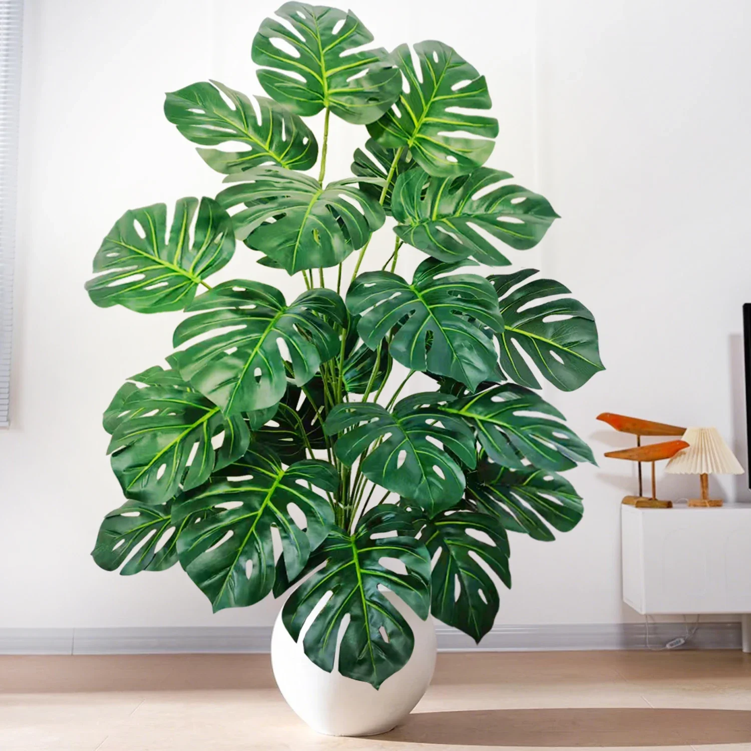 Hochwertige 76/86CM Künstliche Monstera-Pflanze, Falsche Palme, Plastik-Schildkrötenblatt, Grüne Pflanze für Heim, Garten, Zimmer und Bürodekoration – Detail 17