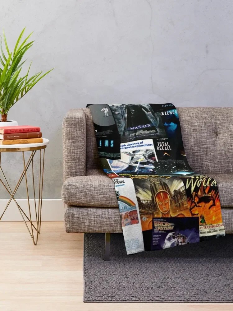 Sci-Fi Movie Posters Throw Blanket Hair for sofa Fluffy Shaggy Blankets