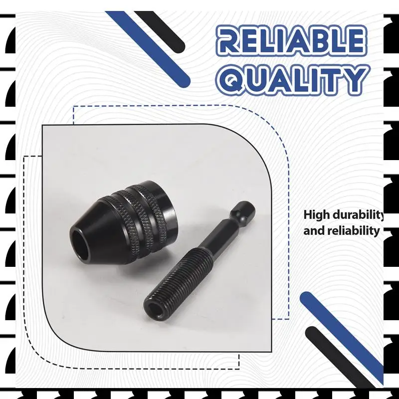 

A44U 3PCS 1/4 Inch Hex Shank Keyless Drill Chuck Quick Change Adapter Converter Impact Drills Bits, Electric Tool Accessories