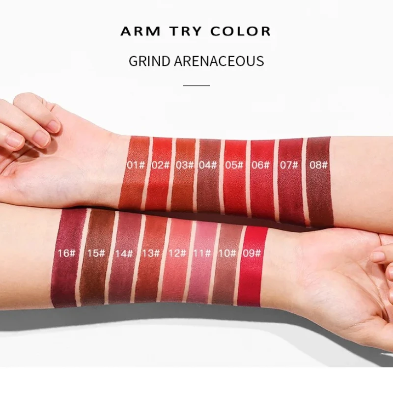 16 Color Smooth Velvet Matte Lipstick Red Sexy Women Moisturizer Nutritious Luxury Nude Lips Stick Pudaier Brand Cosmetics