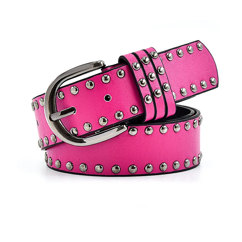 Neuer europäischer und amerikanischer breiter Gürtel für Damen im Punk-Stil, modische Niete, lässig, mit Jeansgürteln für Damen, Luxus-Designermarke – Detail 13