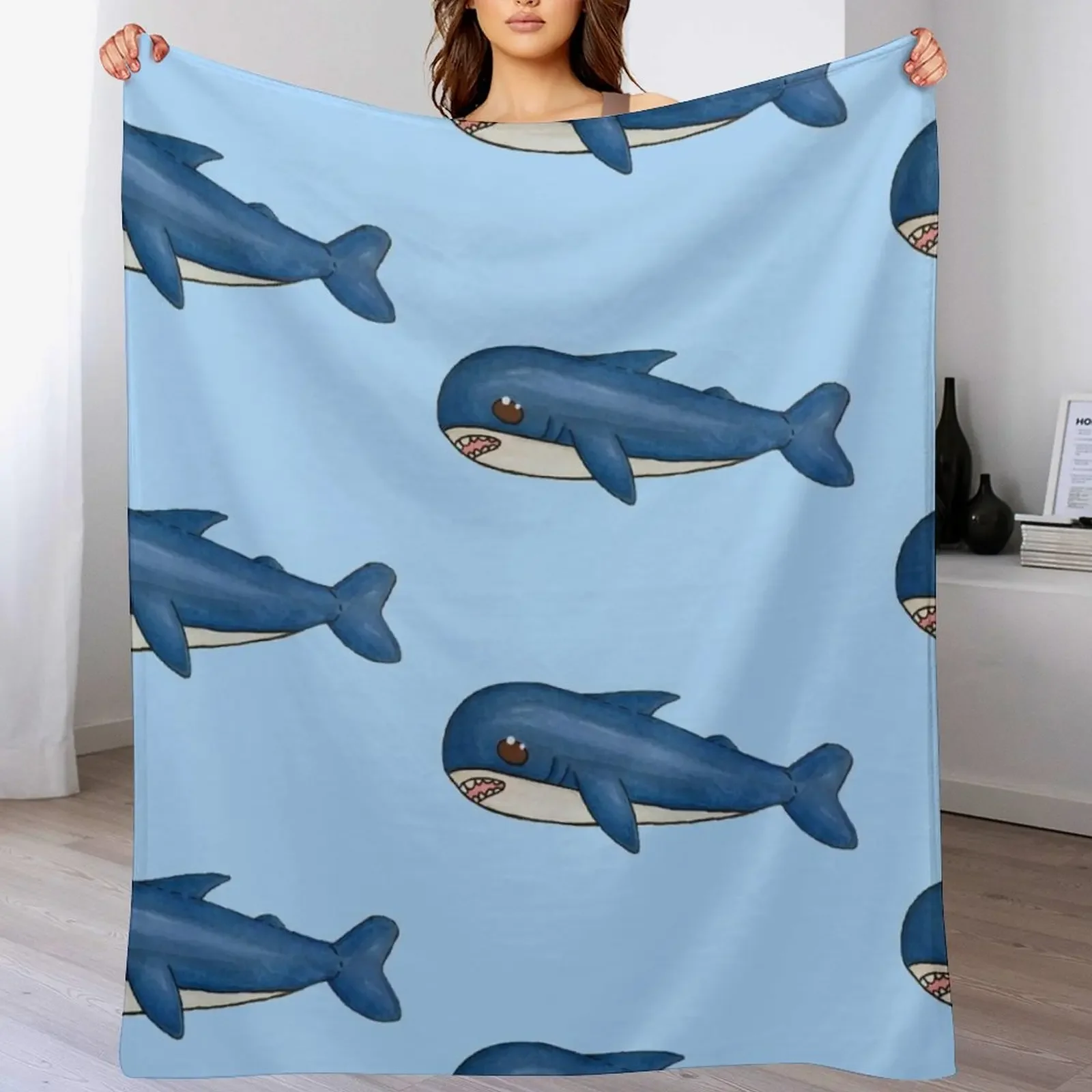 

Lil Sharky Throw Blanket Soft Warm Blanket Gift for Men Women Adults