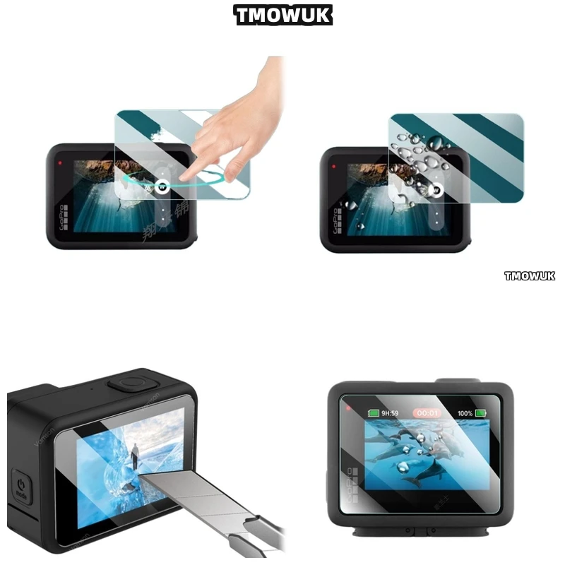 

For GoPro Hero 13 – 9H HD Scratch Resistant Tempered Glass Protector Set – Screen & Lens Full Protection – Shatterproof & Bubble